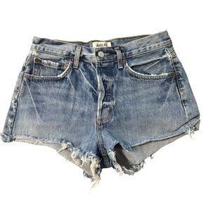AGOLDE Parker Vintage Denim Jean Shorts Swampmeet Blue Size 26 Button Fly